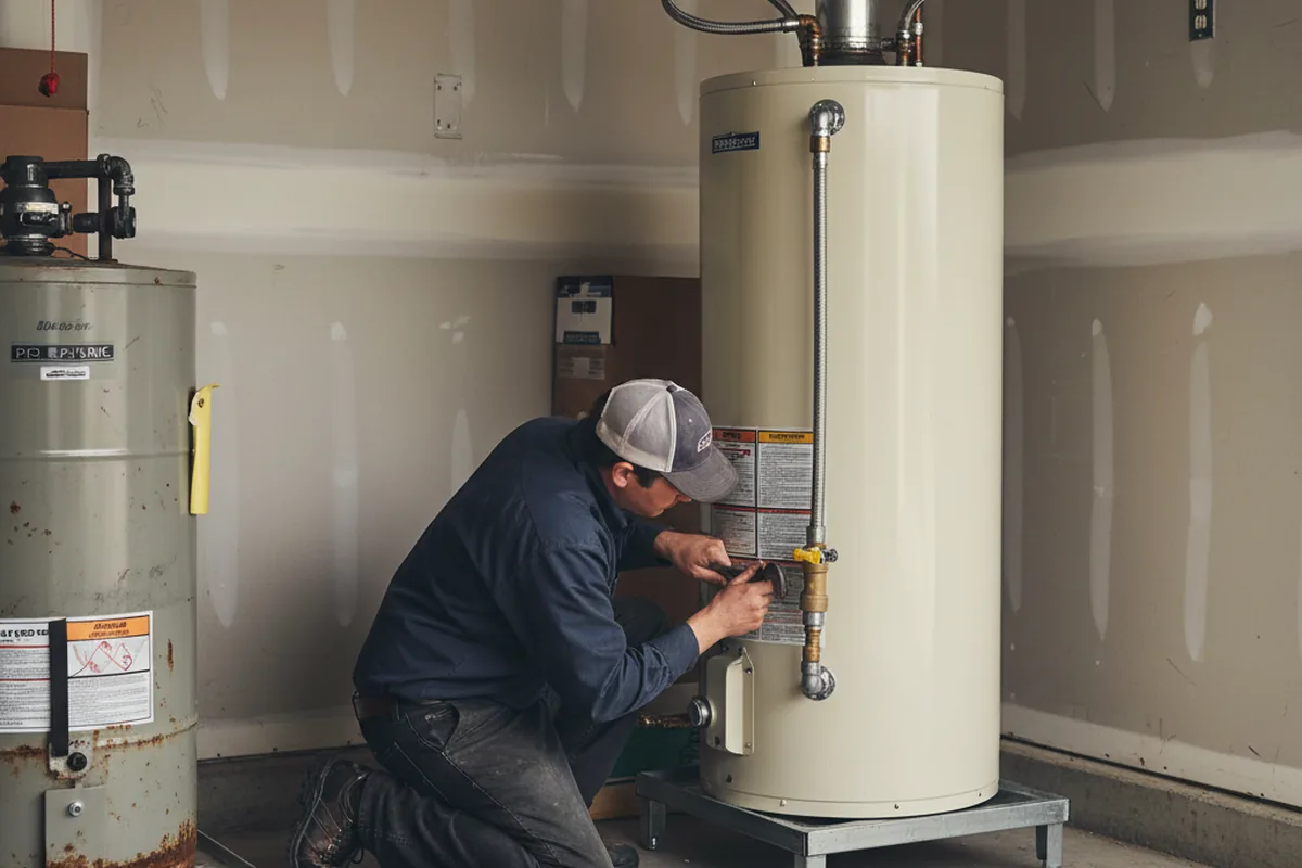 Water heater and shutoff valve replacement in Deferiet